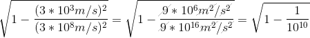 LaTeX 12 Factor Lorentz de un avión hipersónico a 3 Km/s