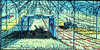 Interior de un campo de cultivo espacial